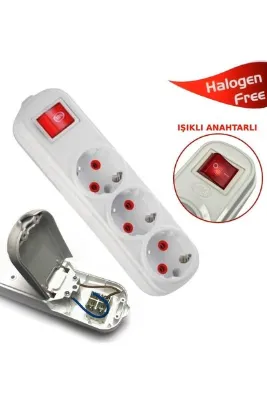 Arslanlar Ars 3'lü Anahtarlı Topraklı Grup Priz Klemensli (kablosuz) H.f