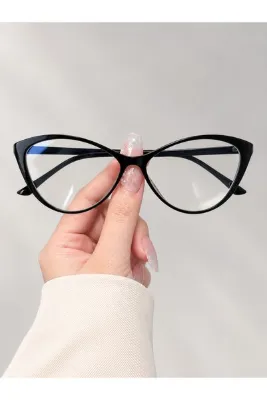 LOOKUP NEW Rexo Unisex 57 Ekartman Kadın Erkek Oval Yuvarlak Mavi Işık Korumalı Blue Block Yeni Sezon Siyah Cat Eye Gözlük