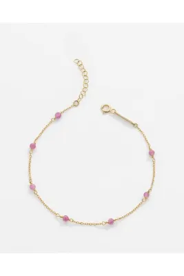 MEKS JEWELS 1,15 Karat Pembe Turmalin Taşlı Gümüş Serenity Bileklik