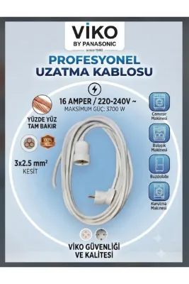 DC-ELEKTRO Vikomulti 4 METRE 3X2.5 TAM BAKIR KALIN KABLO UZATMA SEYYAR.