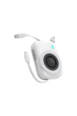 S-LINK M130 10000mAh PD20W 15W Magsafe+Watch+Airpods Beyaz LCD Taşınabilir Pil Şarj Cihazı Powerbank