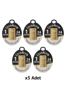 İar 1 gr 24 Ayar VEYA NADİR GOLD Gram Altın 5 Adet