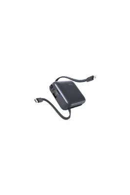Ttec ReCharger Mini LCD 10.000mAh PD 20W USB-C ve Lightning Dahili Kablolu Taşınabilir Hızlı Şarj