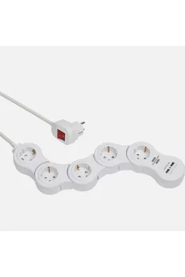 Brennenstuhl Vario Power 1,4 metre 5+2'li Usb Uzatma Kablosu