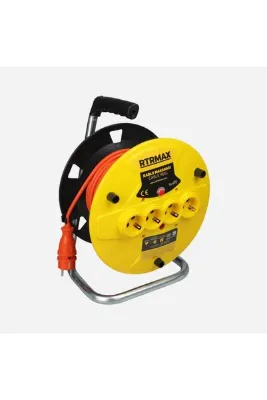Rtrmax REM32520 Makaralı Uzatma Kablosu Açık Tip Termik Sigortalı 20 mt 3 x 2.5 mm