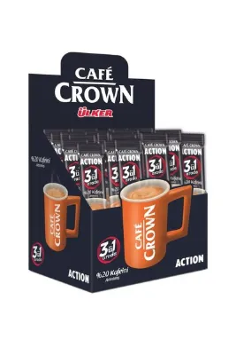Ülker Cafe Crown 3'ü 1 Ginsengli & Guaranalı %20 Extra Kafeinli 17 Gram x (24 Adet)
