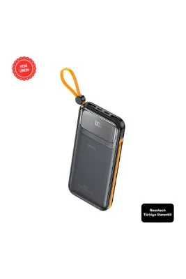 ROSSTECH Rs-500 20.000mah 22.5W PD Powerbank Dijital Ekranlı 6 Portlu Dahili Çift Kablolu