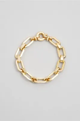 So CHIC... Camilla 18 Ayar Sarı Altın Kaplama 18 Cm Gümüş Zincir Bileklik