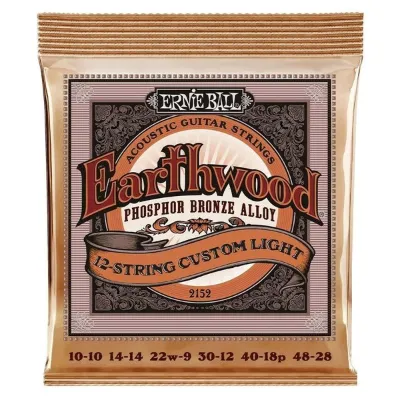 Ernie Ball P02152 Earthwood Custom Light 12 Telli Phosphor Akustik Gitar Teli (10-48)