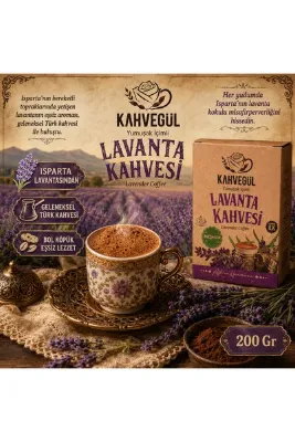 hennadibace Meşhur Isparta LAVANTA Türk Kahvesi 200gr Orta Kavrulmuş Premium LAVANTA Türk Kahvesi