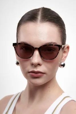Bilge Karga Arya New Leopard Dark Red Güneş Gözlüğü