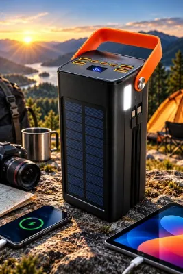 Aırstorr PRO-P40 80.000 mAh Solar PowerBank – Fenerli Taşınabilir Kompakt Güç PD Hızlı Şarj