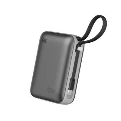 Bix PB119 10000mAh PD 20W Mini Powerbank Hızlı Şarj Cihazı Gri