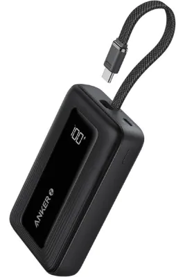 Anker Zolo Powerbank 10.000 mAh 30W ( Dahili USB-C Kablolu ) - Beyaz
