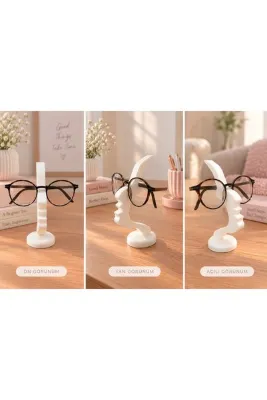 glownux Dekoratif Gözlük Standı – Masaüstü Gözlük Tutucu, Şık 3D Baskı Gözlük Standı