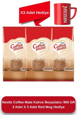 Nestle Coffee Mate Kahve Beyazlatıcı 900 GR 3 Adet X 3 Adet Red Mug