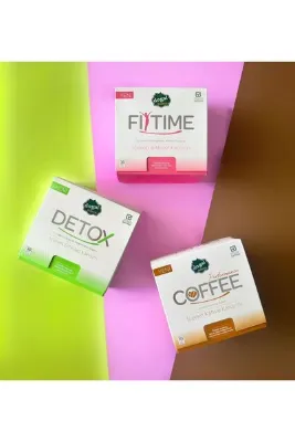 Doğal Adres Detox & Fit Time & Hindiba Kahve 1 Aylık Set