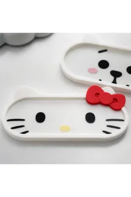 Hello Kitty Temalı 3D Baskı Gözlük Standı ve Tepsisi Sevimli Organizer