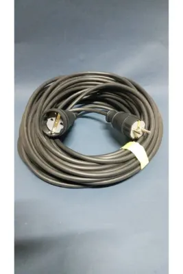 BERKS 20 metre 3x2.5 kauçuk başlıklı tekli siyah uzatma kablosu