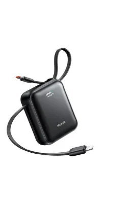 Mcdodo MC-8620 10000mAh 22.5W PD Hızlı Şarj Dahili Kablolu Powerbank Siyah (Type-c / Lightning)
