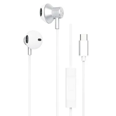 S-link SL-TPK05 TypeC Telefon Uyumlu Metal Beyaz Kulak İçi Mikrofonlu Kulaklık