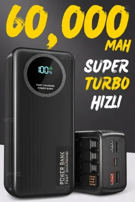 Wyze 60.000 Mah 22.5 WATT PD Hızlı Kendinden Kablolu Taşınabilir Powerbank DEV XL KAMP POWERBANK