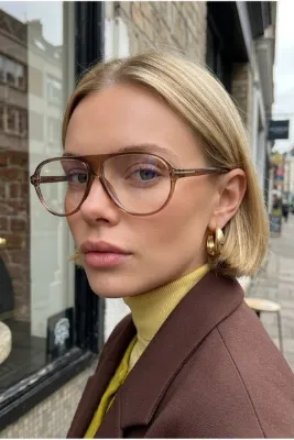 Eyesofia Clara Unısex Kahverengi Çerçeveli Blue Block Mavi Işık Filtreli Ekran Gözlüğü
