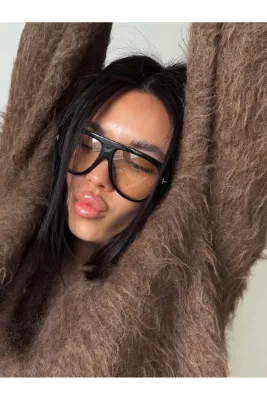 MissBella Eyewear - BOLD Kalın Siyah Kemik Çerçeveli Retro Kadın Güneş Gözlüğü