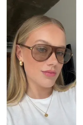funeyes Marcus Kül Çerçeve Açık Kahve cam Unisex uv400 korumalı Trend Güneş Gözlüğü