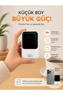 TEKNOAS İLETİŞİM 10.000 mAh Çoklu Kablolu Powerbank – Type-C / iPhone / Micro USB