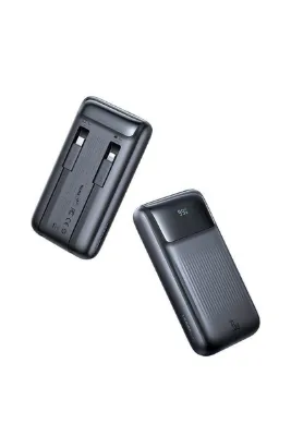 Mcdodo MC-0231 10000 MAH 33W GÖSTERGELİ ÇİFT KABLOLU POWERBANK SİYAH