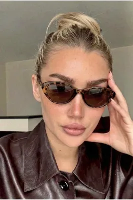 REN EYEWEAR Porfo Pre Kadın Leopar Çerçeve soft camlı Cat eye Güneş Gözlüğü | UV400 Koruma