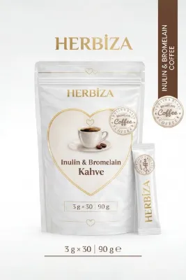 HERBİZA İnulin Bromelain Kahvesi Katkısız Şekersiz Diyet Kahve 90 Gr