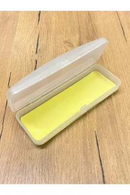 GBN Numaralı Gözlük Kılıfı Çizilme Önleyici Gözlük Kabı Kurum Gözlük Kılıfı Sarı 14x4 Cm