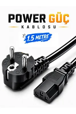ANKTEK 1.5 Metre Power Kablo Bilgisayar Kasa Monitör vb 500W 3x0.75 mm 3 Pin Güç Kablosu