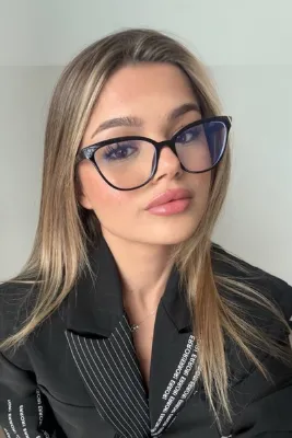 REN EYEWEAR Harmony Vision Siyah Cat Eye Formlu Mavi Işık Korumalı Kadın Gözlük Popüler Şeffaf Ekran Gözlüğü