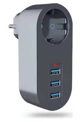 MOBEE Akım Korumalı Kablosuz Priz 3 USB Girişli USB 2.1A 2500W 10A 3400