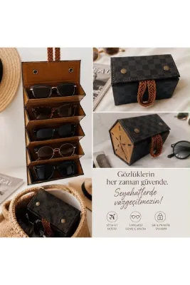 Other Ahşap Suni Deri Gözlük Taşıyıcı Tatil Yolculuk Kutusu