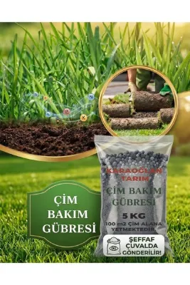 karaoğlan tarım 6'Lı Karışım Çim Bakım Gübresi Çimlenmeyi Destekler Sararan Bölgeleri Canlandırır 5 Kg