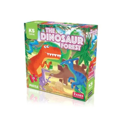 Ks Games Puzzle 12 Parça Dinosaur Forest