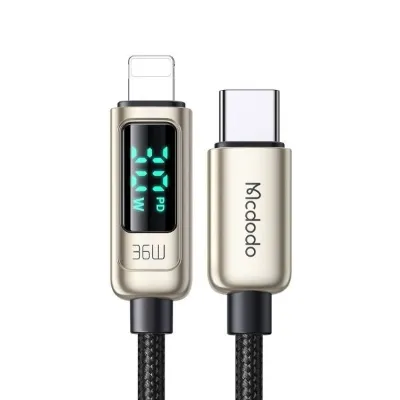 Mcdodo CA-8811 20w Dijital Göstergeli Type-c To Lightning PD Data-şarj Kablosu Gümüş 1.2m