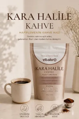 Vitabro Kara Halile Kahvesi 150 g 30 Günlük Şekersiz Bitkisel Kahve Karışımı