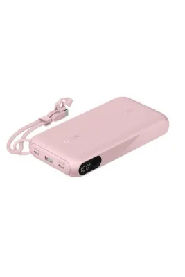 Belkin Boostcharge Power Bank 20000 Mah Display, PD 20W USB-C Kablolu, Pembe