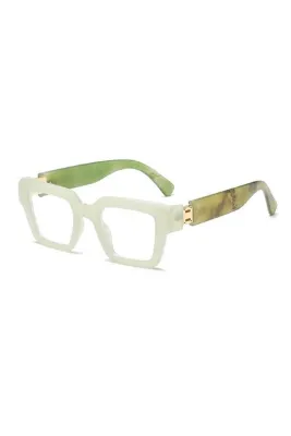 Toz Vintage Zolune Yeşil Kemik Çerçeve Mavi Işık Korumalı Vintage Retro Unisex Gözlük