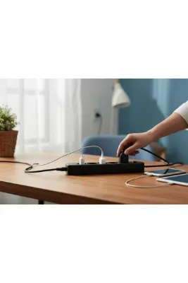 HILFE USB'li 4'lü Akım Korumalı Uzatma Priz – Reset Butonlu 2500W Power Strip