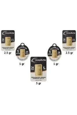 İar 2,5+1+5+1+2,5 Gr. 24 Ayar VEYA NADİR GOLDveya REKOR GOLD Gram Altın (Beşli Set)