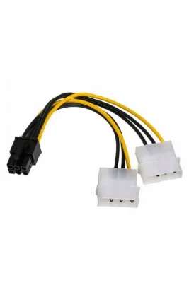 Leonpro 2 x Molex PCI-E güç Kablosu to 6Pin grafik ekran kartı dönüştürücü kablosu 30cm