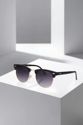 Poloair Unisex Güneş Gözlüğü Uv400 Koruma Siyah Renk Çerçeve Gold Plg-2076c1