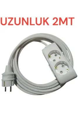 VİKO 2li Grub Priz Ara Kablosu Uzatıcı Viko 1.2.3.4.5....20 mt kablo uzunluk seçiniz ( uzunluk 2mt )