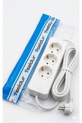 SELDUR Topraklı 3'lü priz 5M Elektrikli soba için uygun